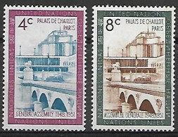 NATIONS - UNIES    -    1960 .  Y&T N° 74 / 75 ** .  Palais De Chaillot - Nuovi