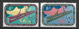 NATIONS - UNIES    -    1960 .  Y&T N° 76 / 77 ** .  Poutrelle D' Acier Sur Carte De L' Asie. - Ungebraucht