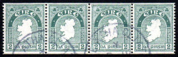 1934 2d Horizontally Imperf. Strip Of 4 With Neat Dublin Cds's, Quite Well Centred For These, Bright Original Colour - Used Stamps