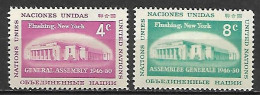 NATIONS - UNIES    -    1959 .  Y&T N° 66 / 67 ** .  Bâtiment à Flushing Mesdows, New-York. - Unused Stamps