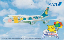 RARE Télécarte JAPON / 110-016  - MANGA - NINTENDO POKEMON AVION ANA  - BALLOON & PLANE JAPAN Phonecard  - 19794 - Avions