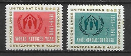 NATIONS - UNIES    -    1959 .  Y&T N° 72 / 73 ** .  Année Du Réfugié - Ongebruikt