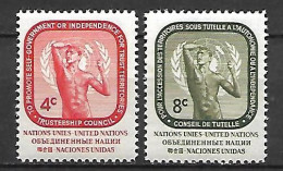 NATIONS - UNIES    -    1959 .  Y&T N° 70 / 71 ** .  L' Age Du Bronze De Rodin - Unused Stamps