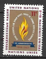 NATIONS - UNIES    -    1963 .  Y&T N° 118 ** .  Flamme De La Liberté  /  Droits De L' Homme. - Neufs
