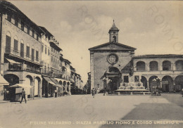 CARTOLINA  FIGLINE VALDARNO,FIRENZE,TOSCANA-PIAZZA MARSILIO FICINO E CORSO UMBERTO I-CULTURA,MEMORIA,VIAGGIATA 1953 - Prato