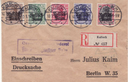 GERMAN OCCUPATION 1916 MICHEL No: 1 -  5  On R - Letter Sent From KALISZ To BERLIN - Brieven En Documenten