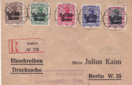 GERMAN OCCUPATION 1916 MICHEL No: 1 -  5  On R - Letter Sent From KALISZ To BERLIN - Brieven En Documenten