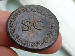 Superbe Dupondius De Néron Et Drusus Césars - The Julio-Claudians (27 BC To 69 AD)