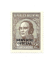 ARGENTINA 1938 REGULAR STAMPS OVERPRINTED OFFICIAL SERVICE SC O38 MI D32 MINT NH - Nuevos