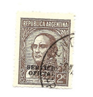 ARGENTINA 1938 REGULAR STAMPS OVERPRINTED OFFICIAL SERVICE SC O38 MI D32 USED - Unused Stamps