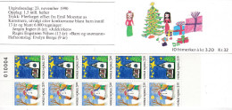 Norge, 1990, 1057/58 Booklet 16, MNH **, Weihnachten: Kinderzeichnungen. Control Number - Markenheftchen