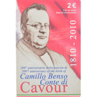 Italie, 2 Euro, Camillo Benso Comte Di Cavour, 2010, Rome, Special Unc., FDC - Italia