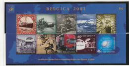 2001 MNH New Zealand Mi 1880-89 Kleinbogen Belgica Postfris** - Blocs-feuillets