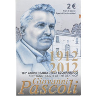 Italie, 2 Euro, Giovanni Pascoli, 2012, Rome, Special Unc., FDC, Bimétallique - Italia