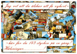 143 Postcard Collage On Postcard. Friendship Postcard. Publisher Hemlins Foto, Visby Gotland Sweden - Verzamelingen & Kavels