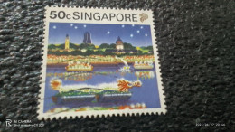 SİNGAPORE-1980-90-           50C      USED - Singapour (...-1959)