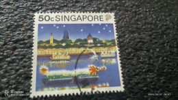 SİNGAPORE-1980-90-           50C      USED - Singapour (...-1959)