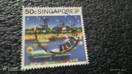 SİNGAPORE-1980-90-           50C      USED - Singapour (...-1959)