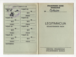 1975. YUGOSLAVIA,SERBIA,TABLE TENNIS REFEREE ID CARD,YUGOSLAV TABLE TENNIS ASSOCIATION - Tenis De Mesa