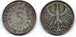 MA 22989 / Allemagne - Deutschland - Germany 5 Mark 1951 G TTB - 5 Marcos