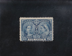 DOMINION  60°ANNIVERSAIRE DU RèGNE DE VICTORIA 5C BLEU NEUF SANS GOMME  N° 42 YVERT ET TELLIER 1897 - Unused Stamps