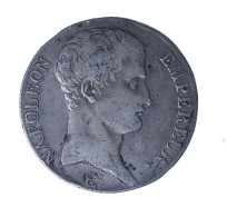 Premier Empire 5 Francs Napoléon Empereur Calendrier Révolutionnaire An 13 Perpignan - 5 Francs