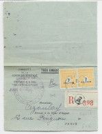 FRANCE ARC TRIOMPHE 2F PAIRE LETTRE COVER REC FRANCHISE PARIS 123 5.4.1945 AU TARIF RARE - 1944-45 Arc De Triomphe