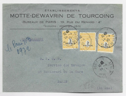 FRANCE ARC TRIOMPHE 2FRX3  LETTRE REC PROVISOIRE PARIS 113 29.3.1945  AU TARIF - 1944-45 Arc De Triomphe