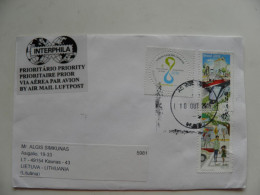 Cover Brazil 2019 Round Postage Stamp Aqua Water Safe Traffic Transport Railway Bicycle - Lettres & Documents