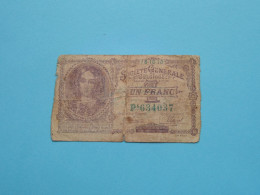 1 Un/Een Franc ( 16-10-18 ) P 634037 ( For Grade, Voir SCANS ) Circulated G ! - 1-2 Franchi