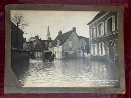 Chateauroux * RARE Grande Photo Genre CDV Cabinet Photographe J. Dorsand * Inondations Grande Rue St Christophe 1910 - Chateauroux