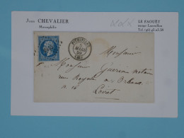 BU18  FRANCE  BELLE  LETTRE 1859 PITHIVIERS A ORLEANS  +N°14+ AFF .INTERESSANT+ - 1853-1860 Napoleon III