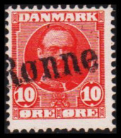 1907. DANMARK. Fr. VIII. 10 Øre Rød Cancelled Rønne. Bornholm. Fine Ship-cancel.  (Michel 54) - JF534048 - Usati