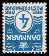 1905. DANMARK. Numeral. 4 Øre Blue. Perf. 12 3/4. INVERTED WATERMARK. Never Hinged.  (Michel 45A Abart) - JF534060 - Nuevos