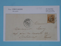 BU18  FRANCE  BELLE  LETTRE 1867 ORLEANS +N°28+ AFF . PLAISANT+ - 1863-1870 Napoléon III Lauré