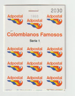 Colombia Numbered Stampbooklet Famous Colombians Serie 1 MNH - Nicaragua