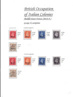 GB  GEORGE Vl -  1942 M.E.F. Overprints - DARK COLOURS   Two Sets Of 5 Each  FINE USED - See Scan & NOTES - Nuovi