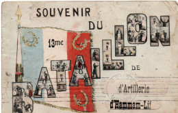 DRAPEAUX: SOUVENIR DU 13° BATAILLON D ARTILLERIE D'HAMMAM-LIF.. - Flags
