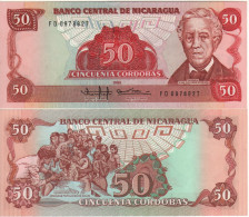 NICARAGUA.  50 Cordobas  P153  1985   (  José Dolores Estrada +Public Health Care  At Back )  UNC - Nicaragua