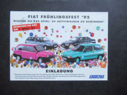 BRD 1992 Werbe PK Fiat Frühlingsfest '92 Mit Fiat Panda, Uno Usw. Fiat Partner In Helmstedt Mit MS Helmstedt - Voitures De Tourisme