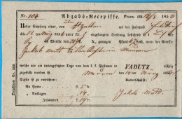 Liechtenstein Vaduz Abgabsrecepisse 1856 12/3, Einzeil Stempel Vadutz, 2105.1601 - ...-1912 Voorlopers