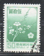 CHINA REPUBLIC CINA TAIWAN FORMOSA 1979 FLORA FLOWERS PLUM BLOSSOMS NATIONAL FLOWER 50$ USED USATO OBLITERE' - Oblitérés