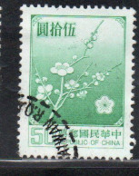 CHINA REPUBLIC CINA TAIWAN FORMOSA 1979 FLORA FLOWERS PLUM BLOSSOMS NATIONAL FLOWER 50$ USED USATO OBLITERE' - Used Stamps