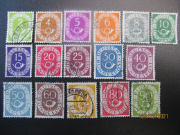 BRD Nr. 123-138, 1951, Posthorn, Gestempelt - Gebraucht