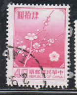 CHINA REPUBLIC CINA TAIWAN FORMOSA 1979 FLORA FLOWERS PLUM BLOSSOMS NATIONAL FLOWER 40$ USED USATO OBLITERE' - Usados