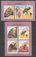HM0136 2018 GUINEA BEES FLOWERS FLORA & FAUNA INSECTS #13401-4+BL2982 MNH - Abeilles