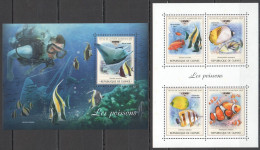 HM0105 2018 GUINEA FISHES MARINE LIFE FAUNA DIVING #13205-8+BL2937 MNH - Vie Marine