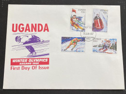 1997 Uganda Nagano Winter Olympics Skiing First Day Cover - Hiver 1998: Nagano