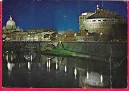 ROMA - CASTELSANTANGELO - NOTTURNO - VIAGGIATA 1967 - Castel Sant'Angelo