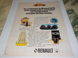 ANCIENNE PUBLICITE VOITURE 12 TS DE  RENAULT 1972 - Voitures